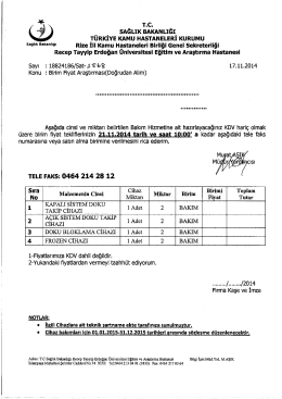 . sAĞLıK BAKANLIĞI T&Uuml;RKİYE KAMU HASTANELERİ KURUMU