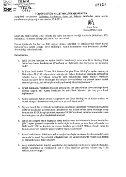 Yazılı Soru Önergesinin Metni - Türkiye Büyük Millet Meclisi