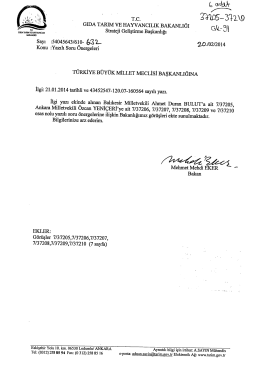 GIDA TARIM VE HAYVANCILIK BAKANLIĞI att q! Strateji Geliştirme