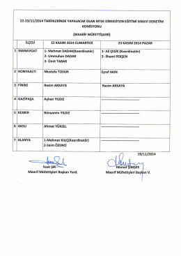 22-23 kasım mtsk direksiyon eğitimi sınavı denetim komisyonu