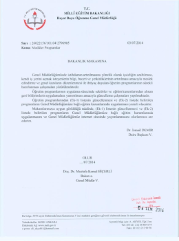 03/07/2014 tarih ve 2796905 sayılı Mod&uuml;ler Programlar onayı