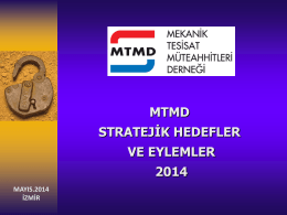MTMD Misyon, Vizyon ve Stratejik Hedefler