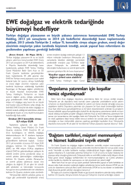EWE doğalgaz ve elektrik tedariğinde büyümeyi hedefliyor Türkiye