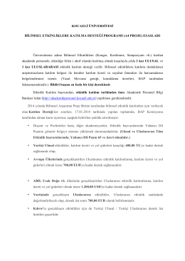 Etkinlik Katılım esaslarını - Kocaeli Üniversitesi | BAP Koordinasyon