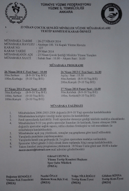 TÜRKİYE YÜzıvıE FEDşRAsYoNU