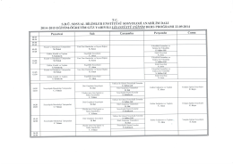 2014-2015 Egitim &Ouml;ğretim G&uuml;z Yarıyılı Sosyoloji Doktora Ders