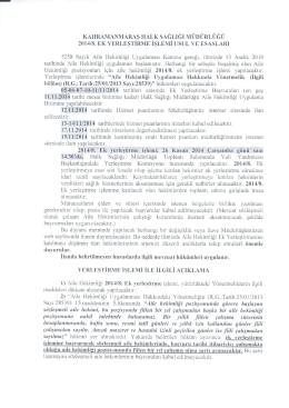 KAHRAMANMARAŞ HALK sAĞLıĞı MÜDÜRLÜĞÜ 2014/s. EK