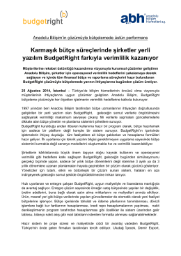 Anadolu Bilişim BudgetRight ile Bütçelemede Üstün Performans