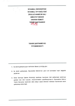 Teknik Şartname - İstanbul Üniversitesi
