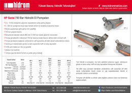 HP Serisi 700 Bar Hidrolik El Pompaları