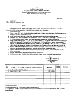 ihale dosyası i&ccedil;in tıklayınız! - Burdur Bucak Devlet Hastanesi