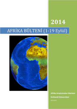AFRİKA BÜLTENİ (1-19 Eylül) - Afrika Araştırmaları Uygulama ve