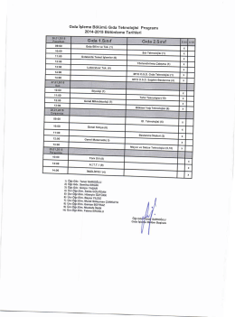 2014-2015 Eğitim Öğretim Yılı Bütünleme Sınav Takvimi