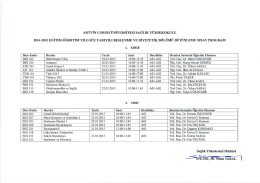 Beslenme ve Diyetetik B&ouml;l&uuml;m&uuml; B&uuml;t&uuml;nleme Sınav Tarihleri