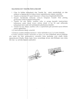 TRANSFER SET T EKl` l. solüsyon Ve ilaçların t 2. Transfer set