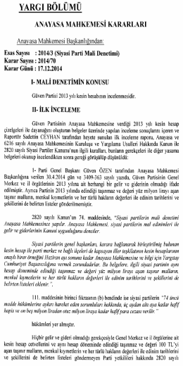 2014/3 (Siyasi Parti Mali Denetimi), K