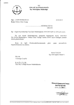 YAZI - Ergani İlçe Milli Eğitim Müdürlüğü