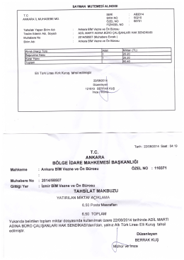 Dava Açma Makbuzu dosyası için tıklayınız - Büro Hak-Sen