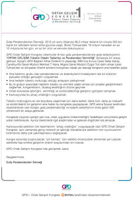 Kongre Hakkında - Gıda Perakendecileri Derneği