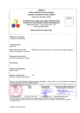 Borik Asit(Teknik-Toz) - Eti Maden İşletmeleri