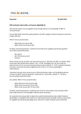 Duyurular 26 Eylül 2014 GİB tarafından kabul edilen zarf