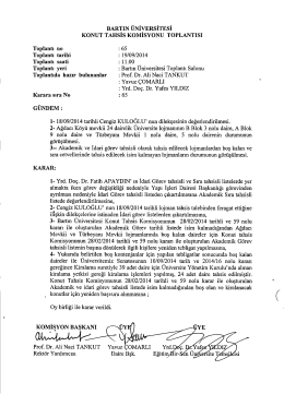bartın &uuml;niversitesi konut tahsis komisyonu toplantısı