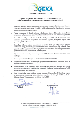 __ GÜNEY EGE KALKINMA AJANSI 11.KALKINMA KURULU v