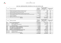 2014 yılı ı. dönem kümülatif bütçe uygulama sonuçları