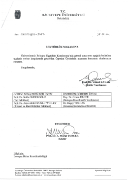 28.11.2014 Bologna Eşg&uuml;d&uuml;m Komisyon &uuml;ye değişikliği yazısı