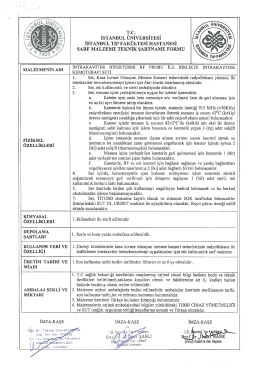 Teknik Şartname - İstanbul Üniversitesi