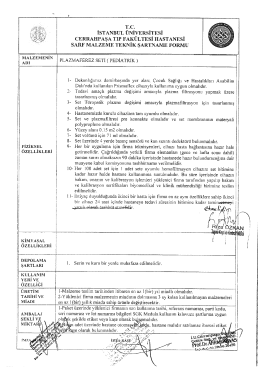 Teknik Şartname - İstanbul &Uuml;niversitesi