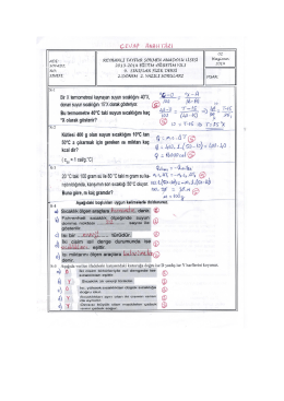 9 fizik 2 d&ouml;nem 2 yazılı