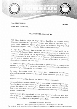 Sayı: 02/617/EBSİ907 17/10/2014