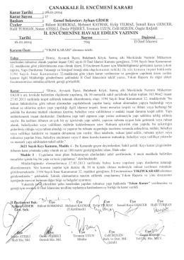 &ccedil;anakkale il enc&uuml;meni kararı