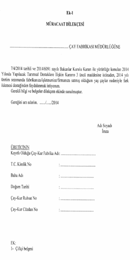 Tebliğin Ekleri