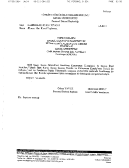 2014 yılı nisan ayı kik tutanağı - Enerji Bir-Sen