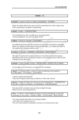 yds kelime listesi fiiller 13