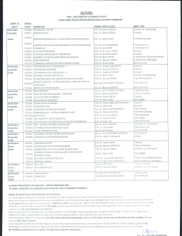 2013-2014 Öğretim Yılı Bahar Yarıyılı 3. Sınıf Klinik Öncesi Eğitim