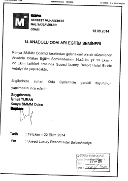 Konya SMMM Odası tarafından düzenlenen 14