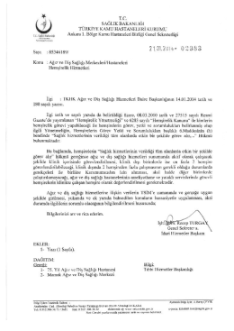 î “eti-s ili-fe Mr› - Ankara 1. Bölge Kamu Hastaneleri Birliği Genel
