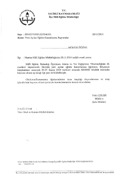 T.c. sALİHLİ KAYMAKAMLIĞI İlçe Mıııı Eğitim Müdürlüğü