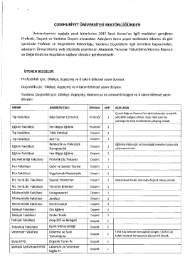 cUMHuRivET &Uuml;NİVERSİTESİ REKT&ouml;RL&Uuml;Ğ&uuml;NDEN