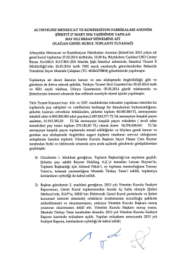 27.03.2014 Olağan Genel Kurul Toplantısı Tutanağı