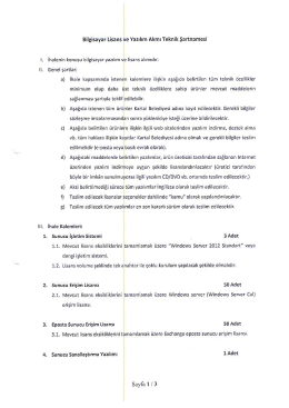 Teknik Şartname i&ccedil;in Tıklayınız