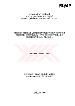 ( BILIM TARIHI) ANABİLIM DALI - Ankara &Uuml;niversitesi A&ccedil;ık Erişim