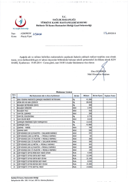 Malzeme Listesi İçin Tıklayınız