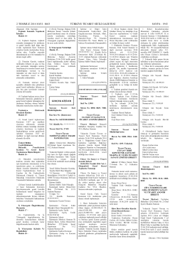 2 TEMMUZ 2014 SAYI 2 8603 TÜRKİYE TİCARET
