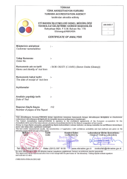 Bor Oksit (Camsı) - Eti Maden İşletmeleri