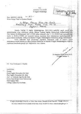 10.02.2014 tarih ve 3509-183 sayılı yazı (kayıp yeşil ve kırmızı re&ccedil;ete)