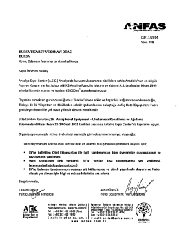 10.11.2014 Anfaş Otel Ekipmanları Fuarı